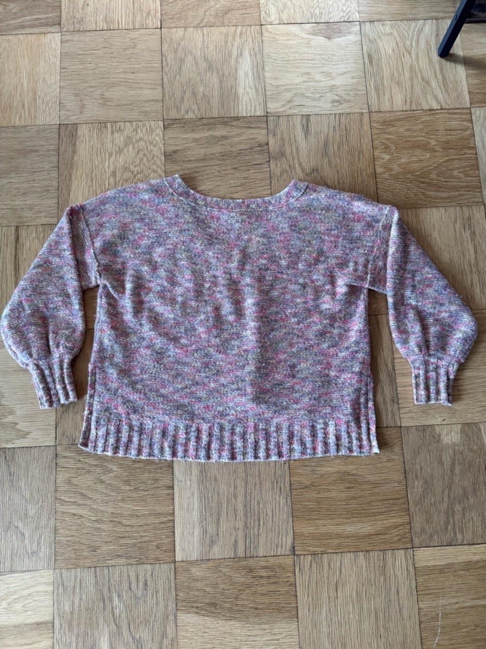 Pilcro Anthropologie Deep V Knit Sweater Chunky Multi Colored Pastel Small - Picture 4 of 9